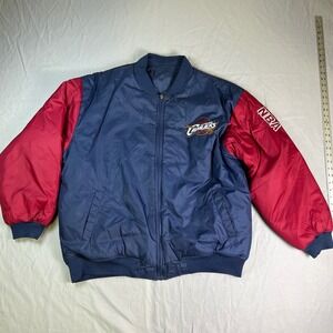 NBA Cleveland Cavaliers Reversible Jacket Mens XL Blue Red Good Bomber Quilted
